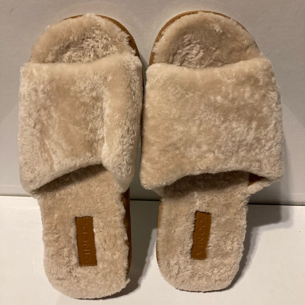 Vince Kalina Shearling Slide Sandal Sz 6